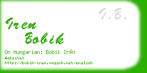 iren bobik business card